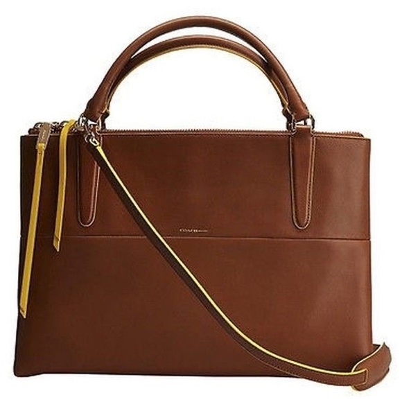 Authentic Tan leather Coach Borough bag crossbody/shoulder bag